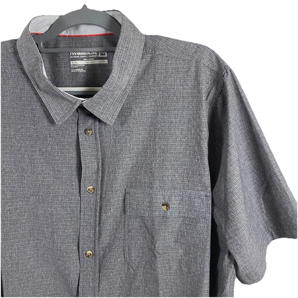 Avalanche Outdoor Supply Co Quick‎ Dry Shirt  XL Button Gray Fishing Hiking